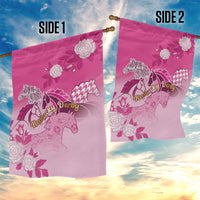 Kentucky Horse Garden Flag Roses Equestrian Pattern Houndstooth Floral