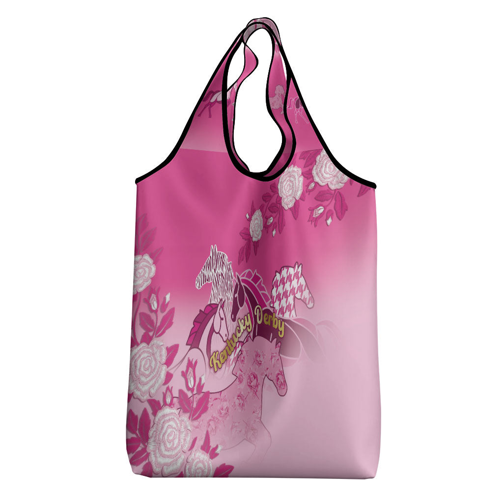 Kentucky Horse Grocery Bag Roses Equestrian Pattern Houndstooth Floral