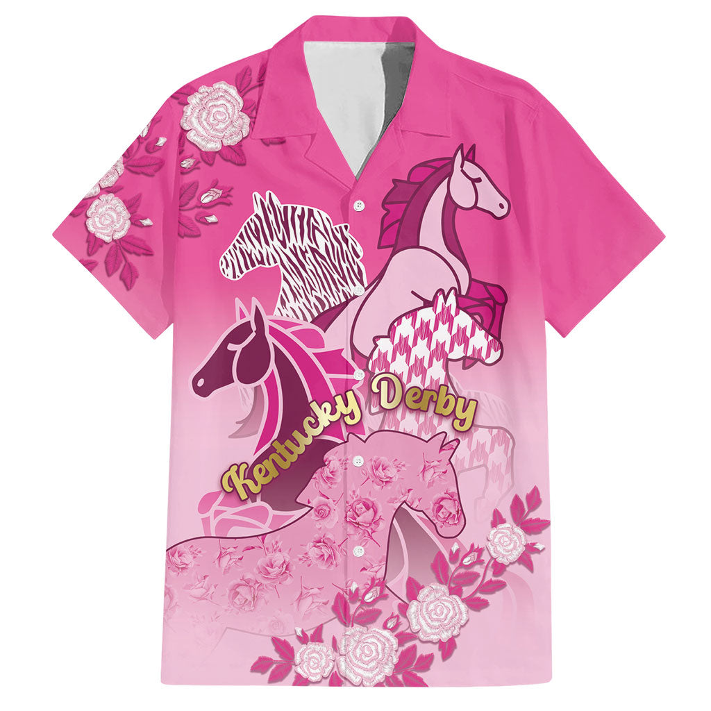 Personalized Kentucky Horse Hawaiian Shirt Roses Equestrian Pattern Houndstooth Floral