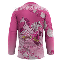 Personalized Kentucky Horse Hockey Jersey Roses Equestrian Pattern Houndstooth Floral