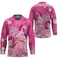 Personalized Kentucky Horse Hockey Jersey Roses Equestrian Pattern Houndstooth Floral