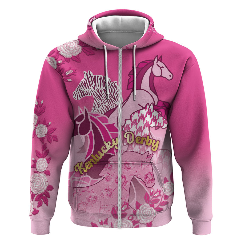 Personalized Kentucky Horse Hoodie Roses Equestrian Pattern Houndstooth Floral
