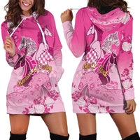 Personalized Kentucky Horse Hoodie Dress Roses Equestrian Pattern Houndstooth Floral