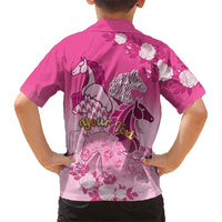 Personalized Kentucky Horse Kid Hawaiian Shirt Roses Equestrian Pattern Houndstooth Floral