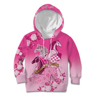 Personalized Kentucky Horse Kid Hoodie Roses Equestrian Pattern Houndstooth Floral