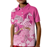 Personalized Kentucky Horse Kid Polo Shirt Roses Equestrian Pattern Houndstooth Floral