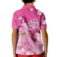 Personalized Kentucky Horse Kid Polo Shirt Roses Equestrian Pattern Houndstooth Floral
