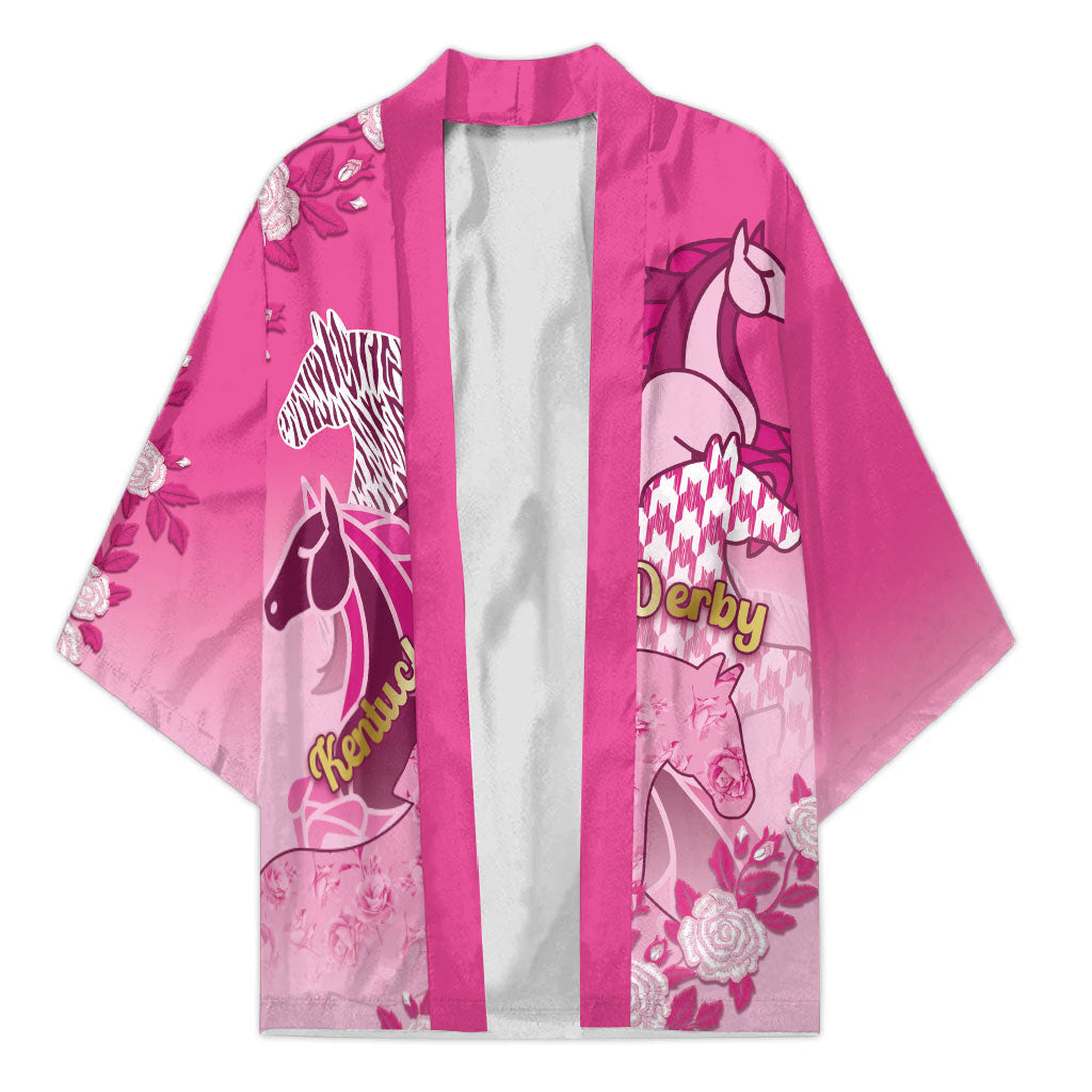 Personalized Kentucky Horse Kimono Roses Equestrian Pattern Houndstooth Floral