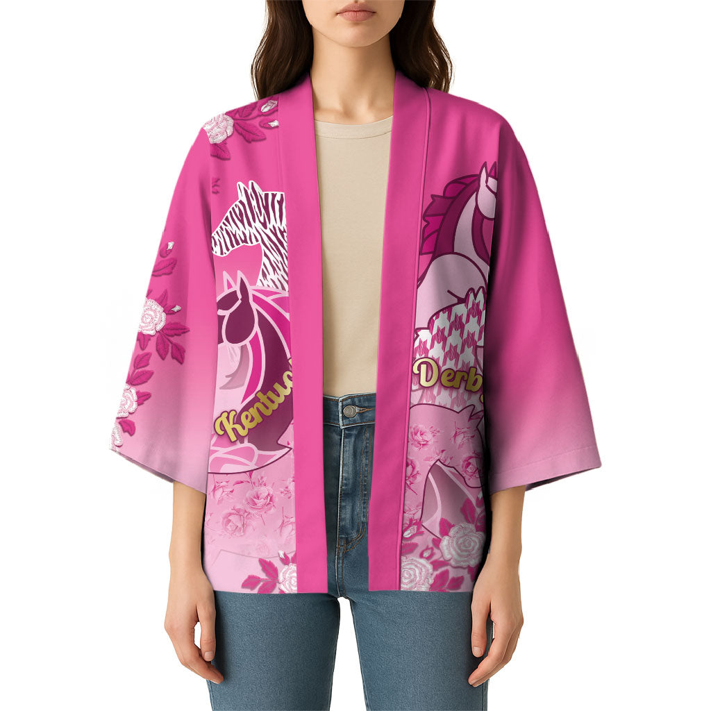 Personalized Kentucky Horse Kimono Roses Equestrian Pattern Houndstooth Floral