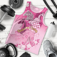 Personalized Kentucky Horse Men Tank Top Roses Equestrian Pattern Houndstooth Floral