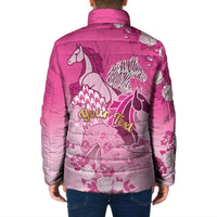 Personalized Kentucky Horse Padded Jacket Roses Equestrian Pattern Houndstooth Floral