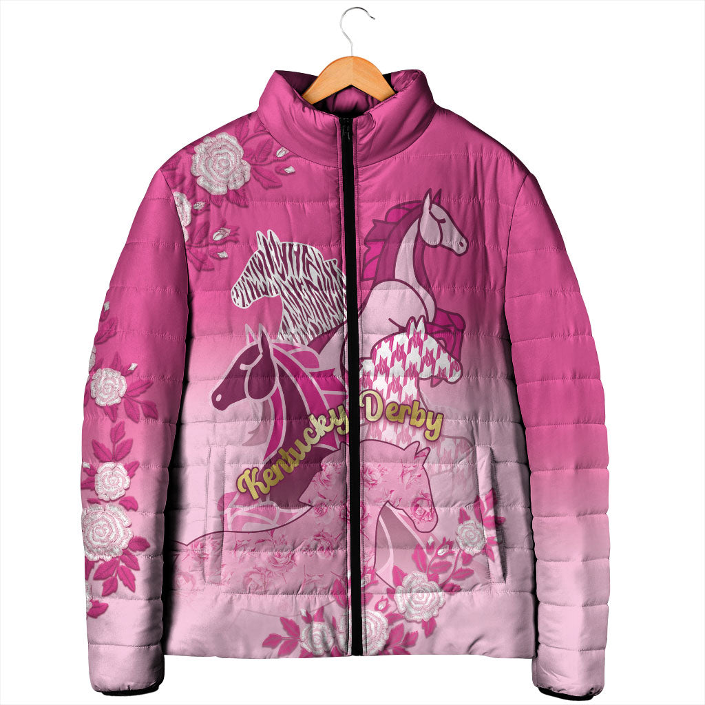 Personalized Kentucky Horse Padded Jacket Roses Equestrian Pattern Houndstooth Floral