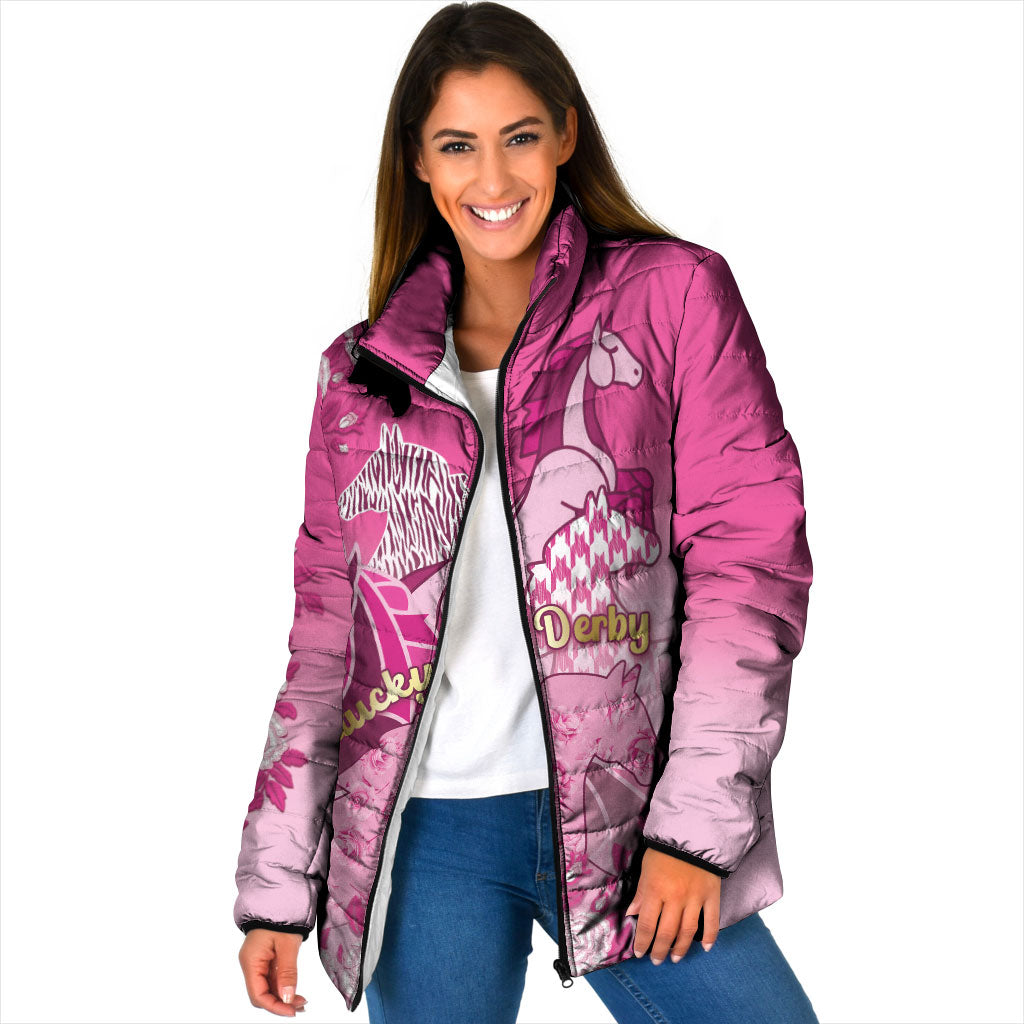 Personalized Kentucky Horse Padded Jacket Roses Equestrian Pattern Houndstooth Floral