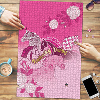 Kentucky Horse Puzzle Roses Equestrian Pattern Houndstooth Floral