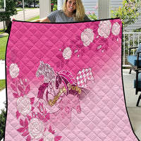Kentucky Horse Quilt Roses Equestrian Pattern Houndstooth Floral