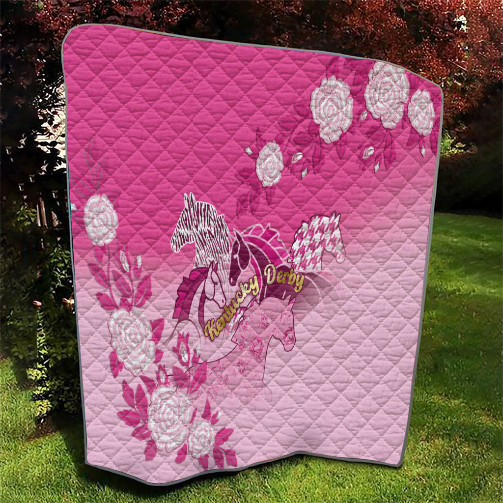 Kentucky Horse Quilt Roses Equestrian Pattern Houndstooth Floral