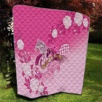 Kentucky Horse Quilt Roses Equestrian Pattern Houndstooth Floral