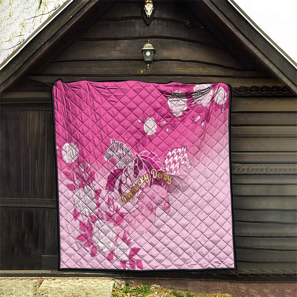 Kentucky Horse Quilt Roses Equestrian Pattern Houndstooth Floral