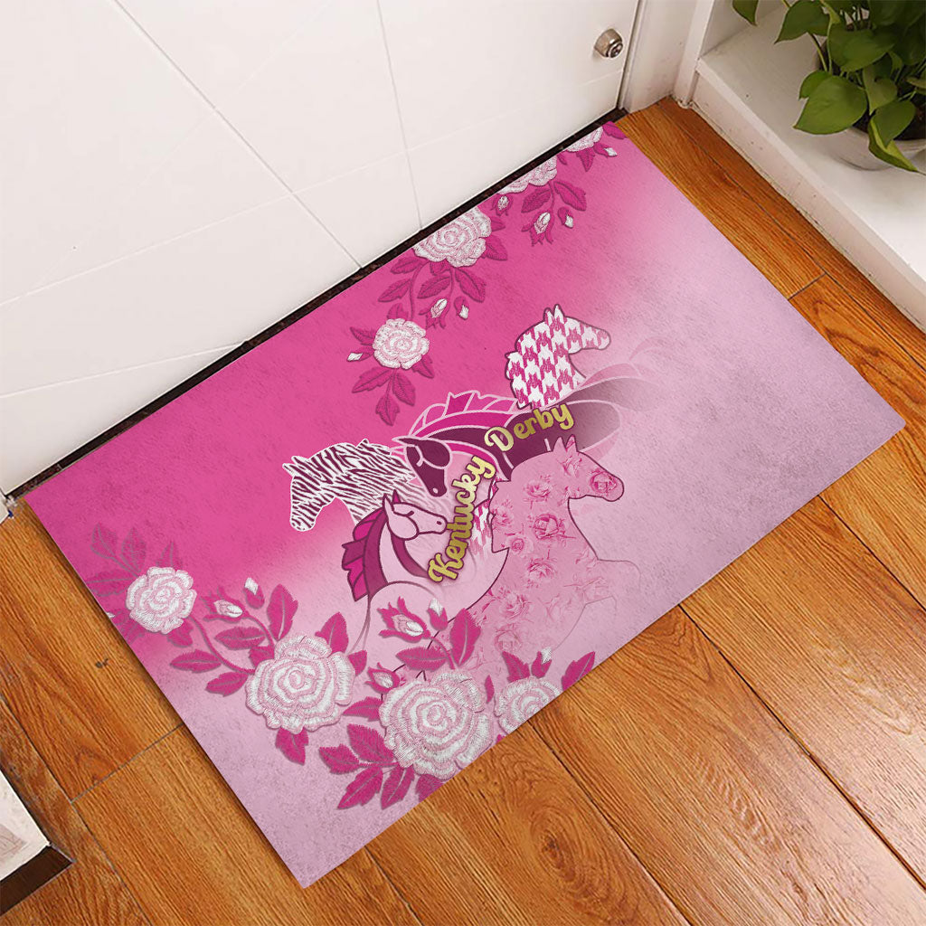 Kentucky Horse Rubber Doormat Roses Equestrian Pattern Houndstooth Floral