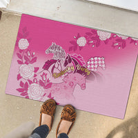 Kentucky Horse Rubber Doormat Roses Equestrian Pattern Houndstooth Floral
