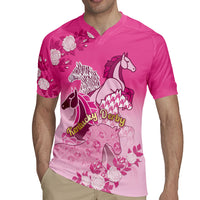 Personalized Kentucky Horse Rugby Jersey Roses Equestrian Pattern Houndstooth Floral