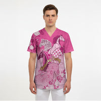 Personalized Kentucky Horse Scrub Top Roses Equestrian Pattern Houndstooth Floral