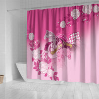Kentucky Horse Shower Curtain Roses Equestrian Pattern Houndstooth Floral