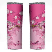 Personalized Kentucky Horse Skinny Tumbler Roses Equestrian Pattern Houndstooth Floral