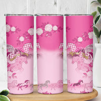 Personalized Kentucky Horse Skinny Tumbler Roses Equestrian Pattern Houndstooth Floral