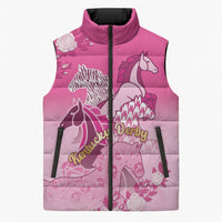 Personalized Kentucky Horse Sleeveless Puffer Jacket Roses Equestrian Pattern Houndstooth Floral
