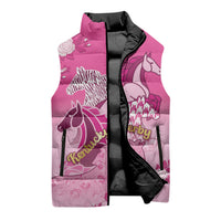 Personalized Kentucky Horse Sleeveless Puffer Jacket Roses Equestrian Pattern Houndstooth Floral