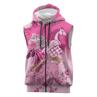 Personalized Kentucky Horse Sleeveless Zip Hoodie Roses Equestrian Pattern Houndstooth Floral
