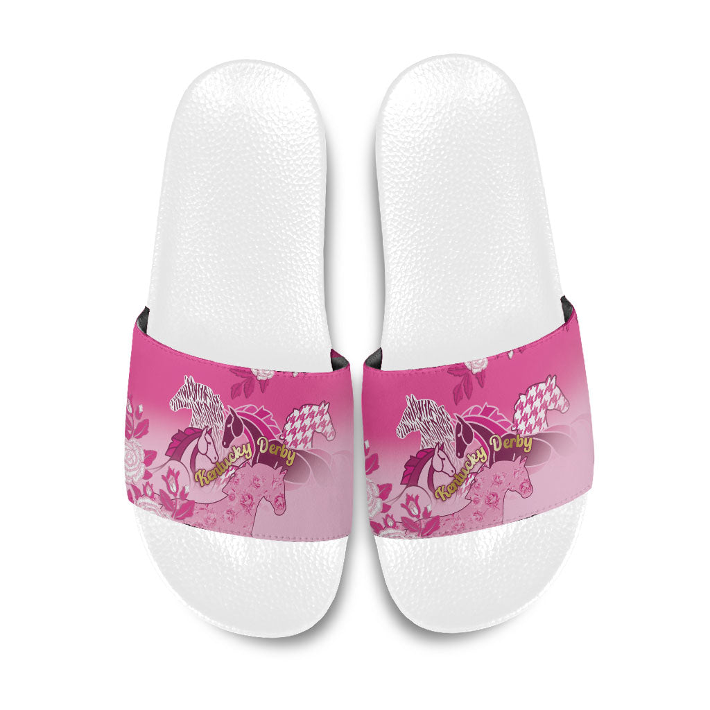 Kentucky Horse Slide Sandals Roses Equestrian Pattern Houndstooth Floral