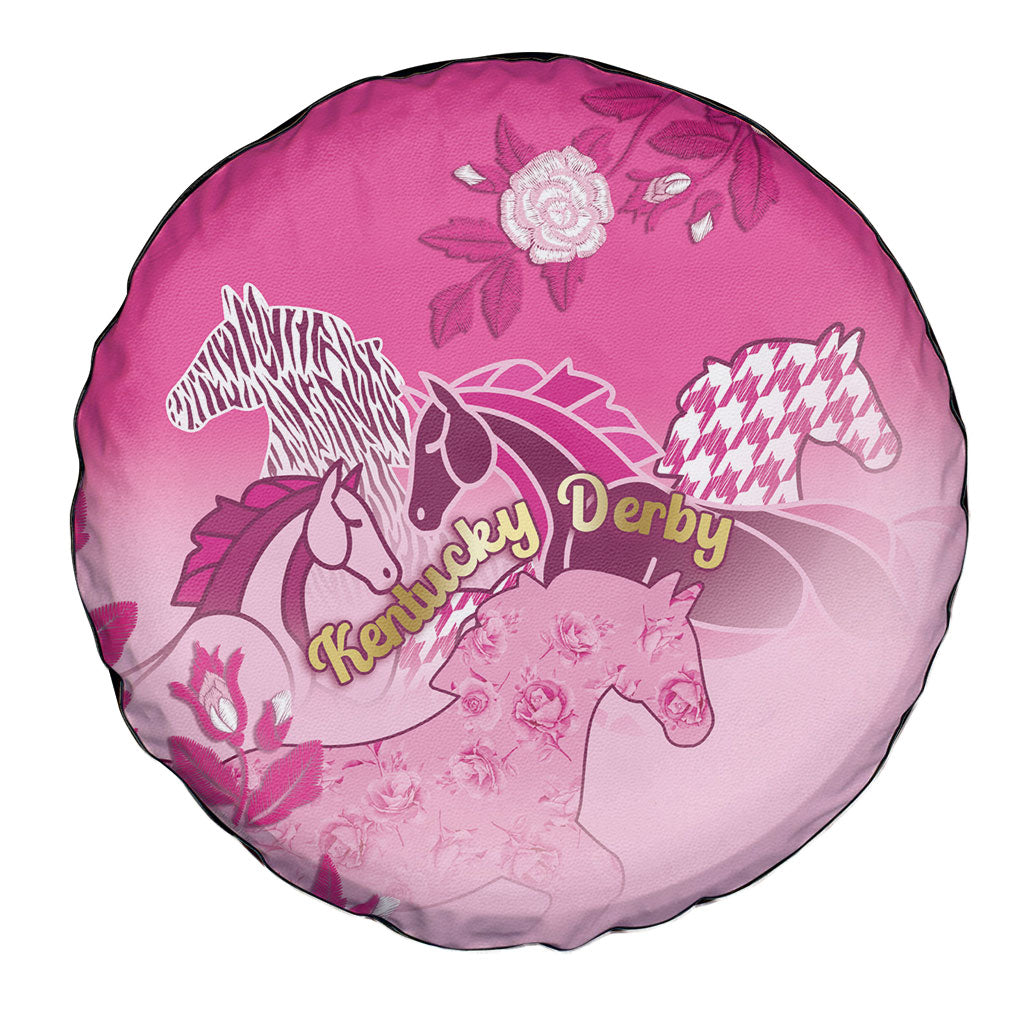 Kentucky Horse Spare Tire Cover Roses Equestrian Pattern Houndstooth Floral