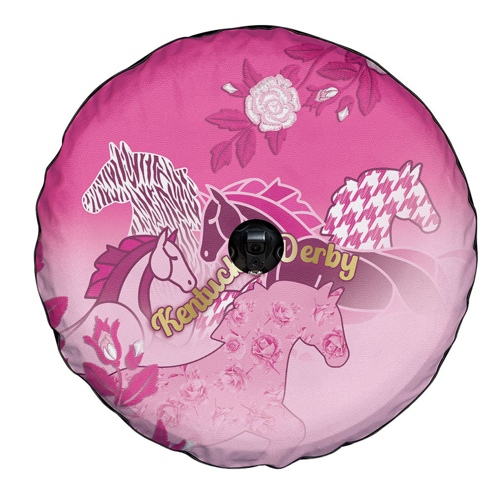 Kentucky Horse Spare Tire Cover Roses Equestrian Pattern Houndstooth Floral