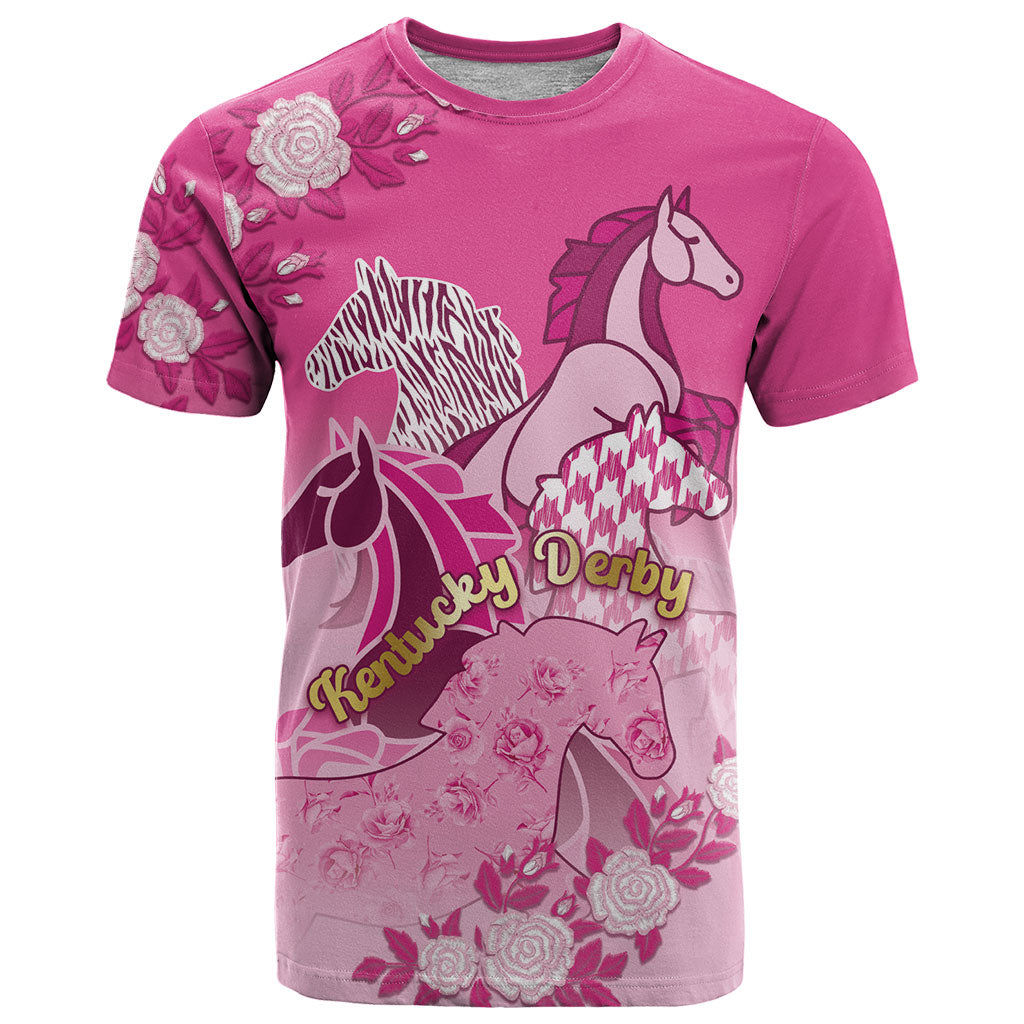 Personalized Kentucky Horse T Shirt Roses Equestrian Pattern Houndstooth Floral