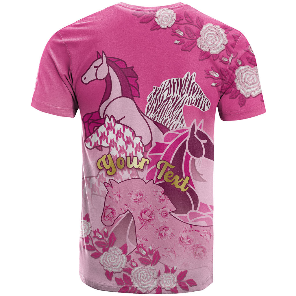 Personalized Kentucky Horse T Shirt Roses Equestrian Pattern Houndstooth Floral