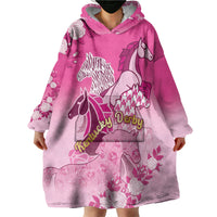 Personalized Kentucky Horse Wearable Blanket Hoodie Roses Equestrian Pattern Houndstooth Floral