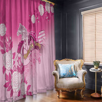 Kentucky Horse Window Curtain Roses Equestrian Pattern Houndstooth Floral