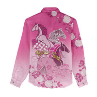 Personalized Kentucky Horse Women Casual Shirt Roses Equestrian Pattern Houndstooth Floral