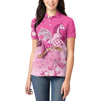 Personalized Kentucky Horse Women Polo Shirt Roses Equestrian Pattern Houndstooth Floral