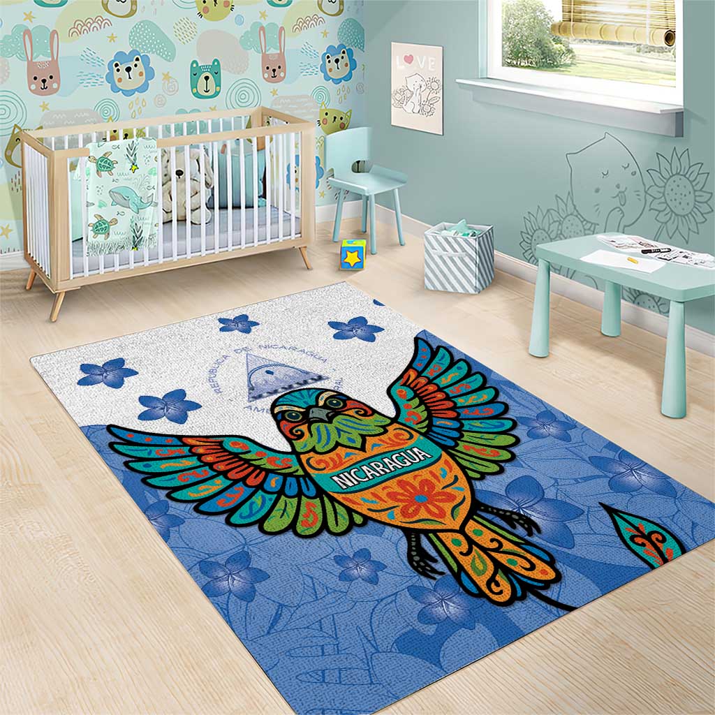 Nicaragua Area Rug Guardabarranco Bird With Sacuanjoche