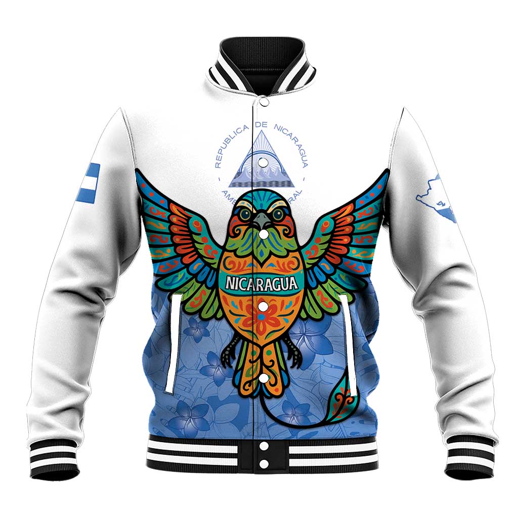 Nicaragua Baseball Jacket Guardabarranco Bird With Sacuanjoche