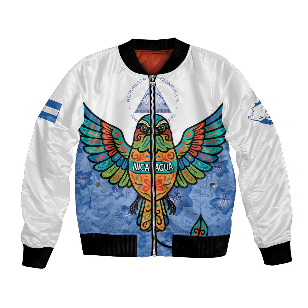 Nicaragua Bomber Jacket Guardabarranco Bird With Sacuanjoche