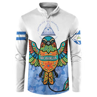 Nicaragua Button Sweatshirt Guardabarranco Bird With Sacuanjoche