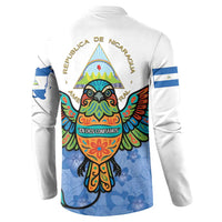 Nicaragua Button Sweatshirt Guardabarranco Bird With Sacuanjoche