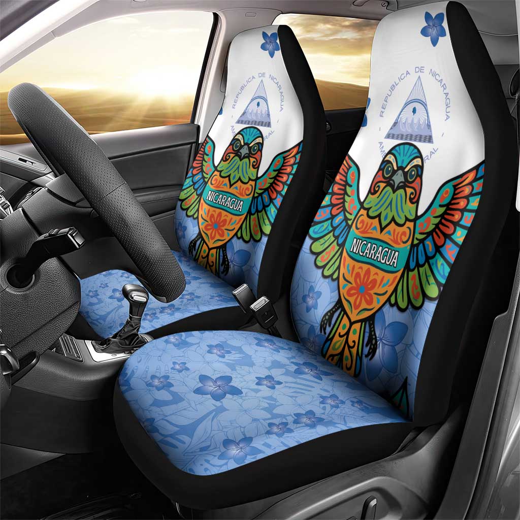 Nicaragua Car Seat Cover Guardabarranco Bird With Sacuanjoche