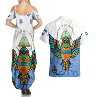 Nicaragua Couples Matching Summer Maxi Dress and Hawaiian Shirt Guardabarranco Bird With Sacuanjoche