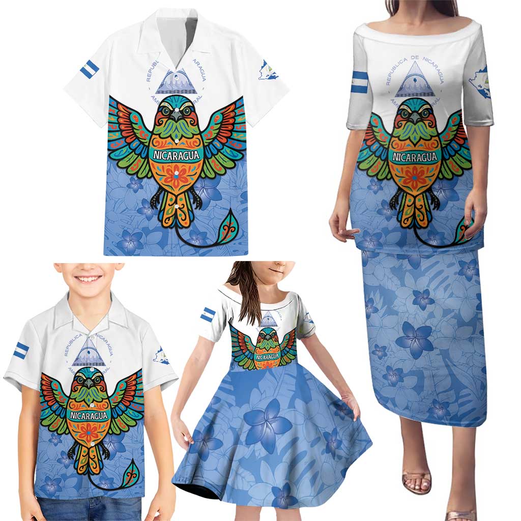 Nicaragua Family Matching Puletasi and Hawaiian Shirt Guardabarranco Bird With Sacuanjoche