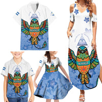 Nicaragua Family Matching Summer Maxi Dress and Hawaiian Shirt Guardabarranco Bird With Sacuanjoche